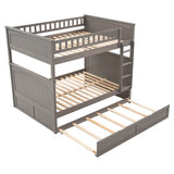 Full Over Full Bunk Bed With Twin Trundle Pinewood - Sleep Galleria