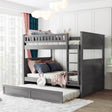 Full Over Full Bunk Bed With Twin Trundle Pinewood - Sleep Galleria