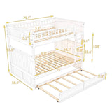 Full Over Full Bunk Bed With Twin Trundle Pinewood - Sleep Galleria
