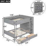 Full Over Full Solid Wood Bunk Bed With Storage Drawers - Sleep Galleria