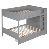 Full Over Full Solid Wood Bunk Bed With Storage Drawers - Sleep Galleria