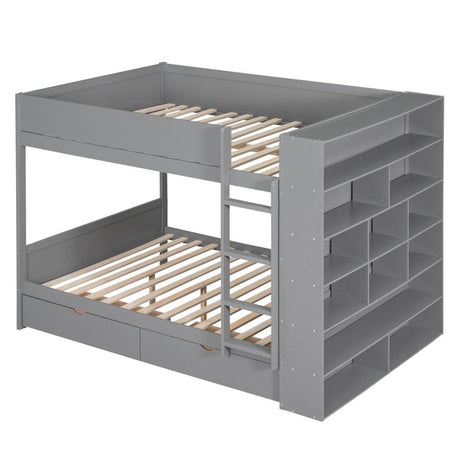 Full Over Full Solid Wood Bunk Bed With Storage Drawers - Sleep Galleria