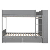 Full Over Full Solid Wood Bunk Bed With Storage Drawers - Sleep Galleria