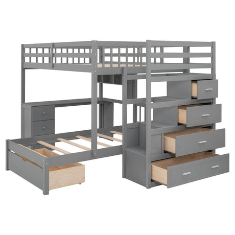 Full-Over-Twin Solid Wood Bunk Bed With Desk - Sleep Galleria