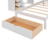 Full Over Twin Solid Wood Bunk Bed With Desk And Storage - Sleep Galleria
