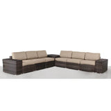 Fully Assembled 6 - Piece Espresso Wicker Patio Seating Group - Zenvia - Omega Lifestyles
