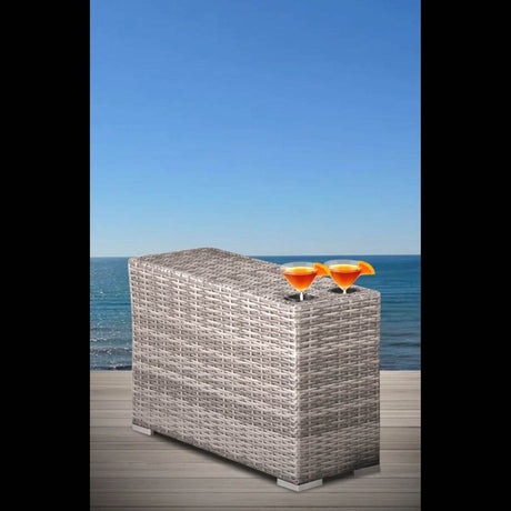 Fully Assembled Brown Wicker Outdoor Side Table - Zenvia - Omega Lifestyles