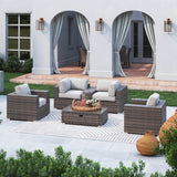 Fully Assembled Espresso Wicker Patio Conversation Set With Cushions - Zenvia - Omega Lifestyles