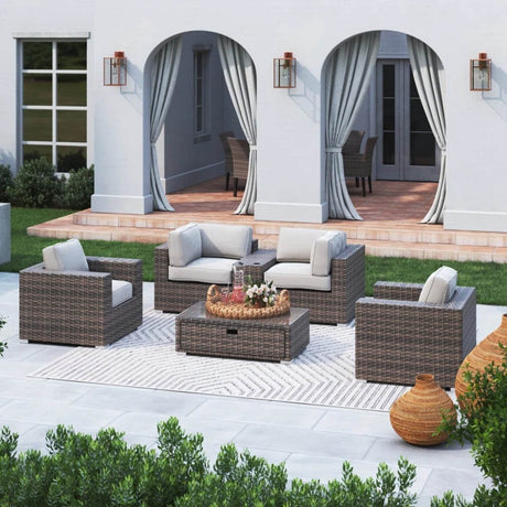 Fully Assembled Espresso Wicker Patio Conversation Set With Cushions - Zenvia - Omega Lifestyles