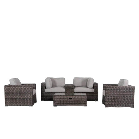 Fully Assembled Espresso Wicker Patio Conversation Set With Cushions - Zenvia - Omega Lifestyles