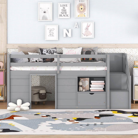 Gray Pine Low Loft Twin Bed - Sleep Galleria