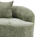 Green Curved Minimalist Foam Spring Loveseat With Pillows - Omega Lifestyles