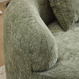 Green Curved Minimalist Foam Spring Loveseat With Pillows - Omega Lifestyles