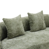 Green Curved Minimalist Foam Spring Loveseat With Pillows - Omega Lifestyles