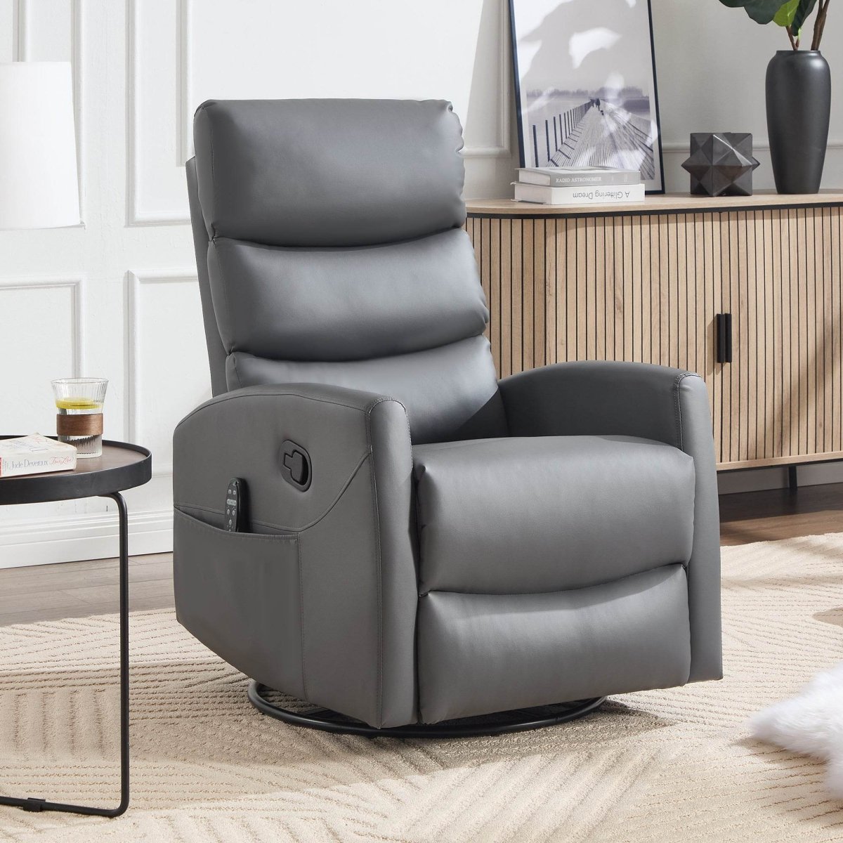 Heat Massage Recliner Chair With Swivel Rocker And Heat - Zenvia - Omega Lifestyles