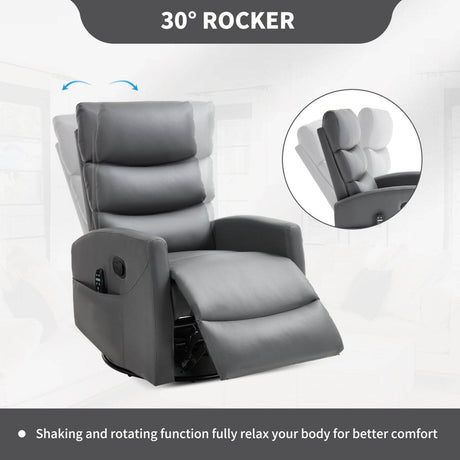Heat Massage Recliner Chair With Swivel Rocker And Heat - Zenvia - Omega Lifestyles