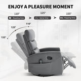 Heat Massage Recliner Chair With Swivel Rocker And Heat - Zenvia - Omega Lifestyles