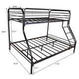 Heavy Duty Twin - Over - Full Metal Bunk Bed Frame - Zenvia - Omega Lifestyles