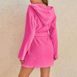 Hooded Plush Coral Fleece Women's Warm Nightgown - Omega Lifestyles