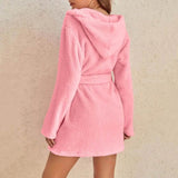 Hooded Plush Coral Fleece Women's Warm Nightgown - Omega Lifestyles