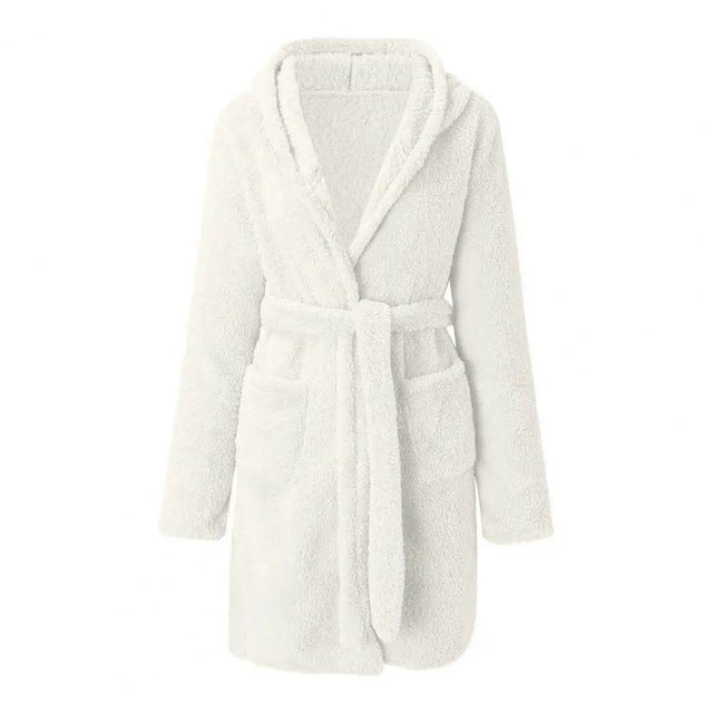 Hooded Plush Coral Fleece Women's Warm Nightgown - Omega Lifestyles