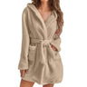 Hooded Plush Coral Fleece Women's Warm Nightgown - Omega Lifestyles