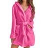 Hooded Plush Coral Fleece Women's Warm Nightgown - Omega Lifestyles