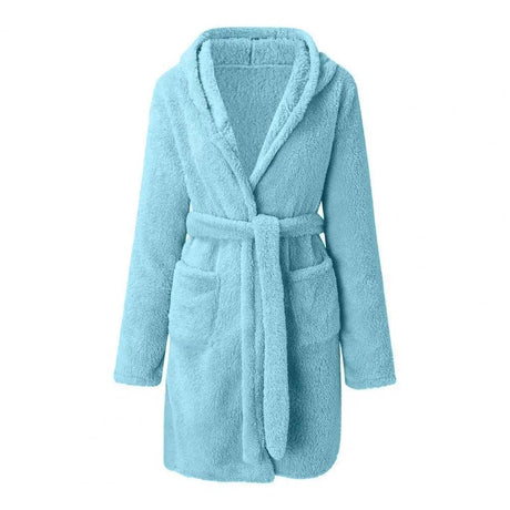 Hooded Plush Coral Fleece Women's Warm Nightgown - Omega Lifestyles