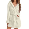 Hooded Plush Coral Fleece Women's Warm Nightgown - Omega Lifestyles