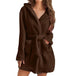 Hooded Plush Coral Fleece Women's Warm Nightgown - Omega Lifestyles