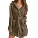 Hooded Plush Coral Fleece Women's Warm Nightgown - Omega Lifestyles