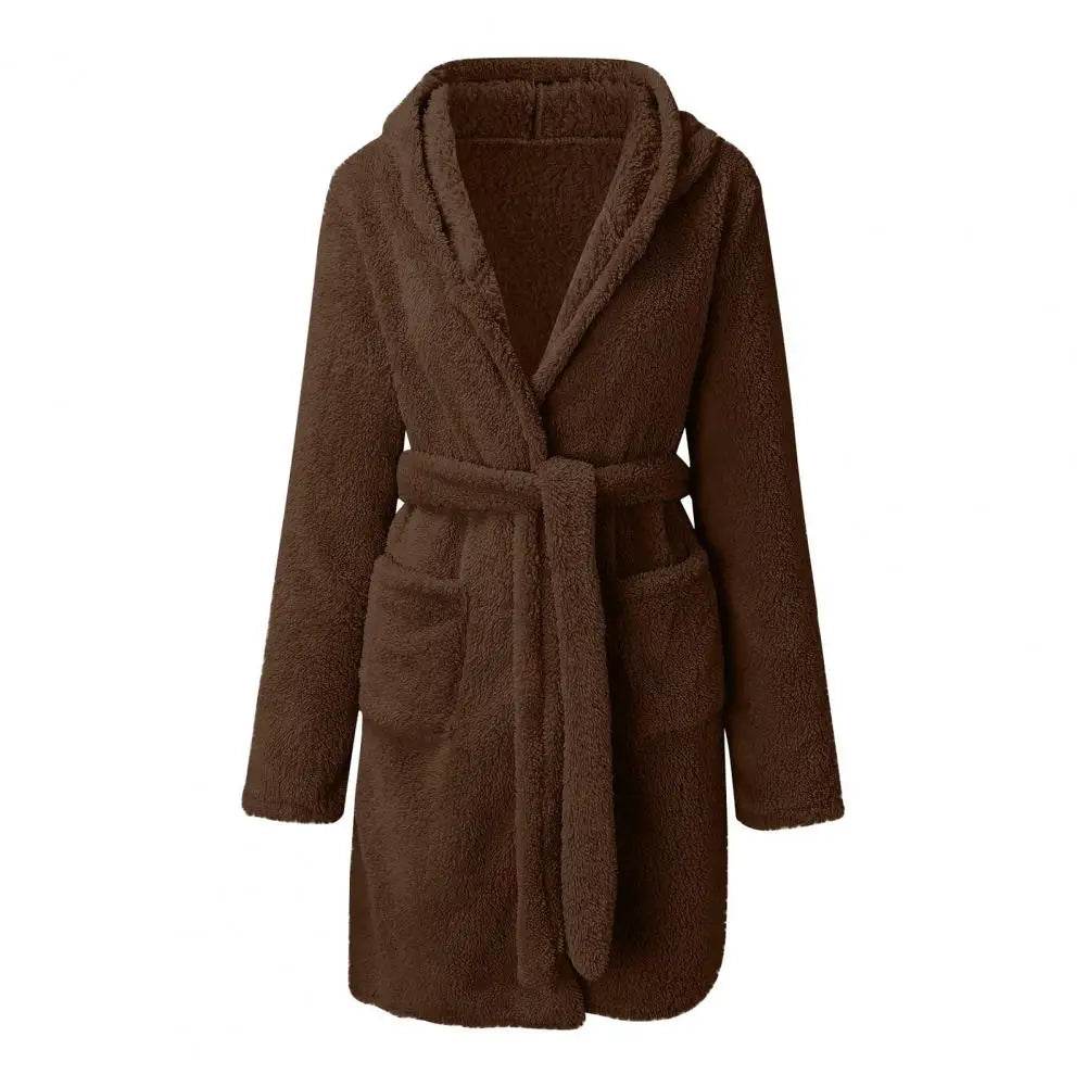 Hooded Plush Coral Fleece Women's Warm Nightgown - Omega Lifestyles