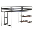 Junior Twin Loft Bunk Bed Metal Frame With Shelf - Zenvia - Omega Lifestyles
