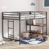 Junior Twin Loft Bunk Bed Metal Frame With Shelf - Zenvia - Omega Lifestyles