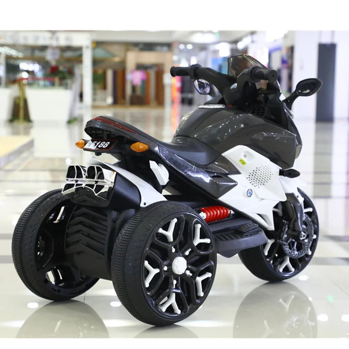 Kids 12V Ride-On Motorcycle With PU Seat And Training Wheels - Omega Lifestyles