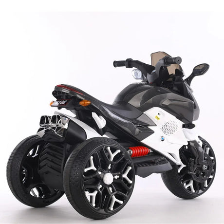 Kids 12V Ride-On Motorcycle With PU Seat And Training Wheels - Omega Lifestyles