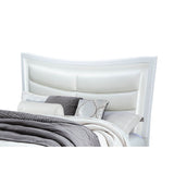 King Contemporary White Panel Bed Frame With Padded Headboard - Zenvia - Omega Lifestyles