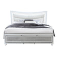 King Contemporary White Panel Bed Frame With Padded Headboard - Zenvia - Omega Lifestyles