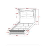 King Contemporary White Panel Bed Frame With Padded Headboard - Zenvia - Omega Lifestyles