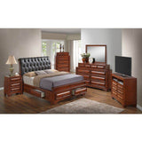 King Oak Storage Bed With Ample Durable Particle Board Frame - Zenvia - Omega Lifestyles