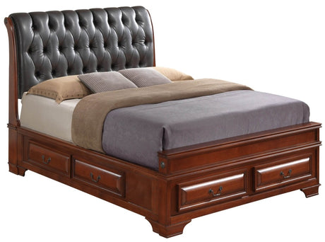 King Oak Storage Bed With Ample Durable Particle Board Frame - Zenvia - Omega Lifestyles