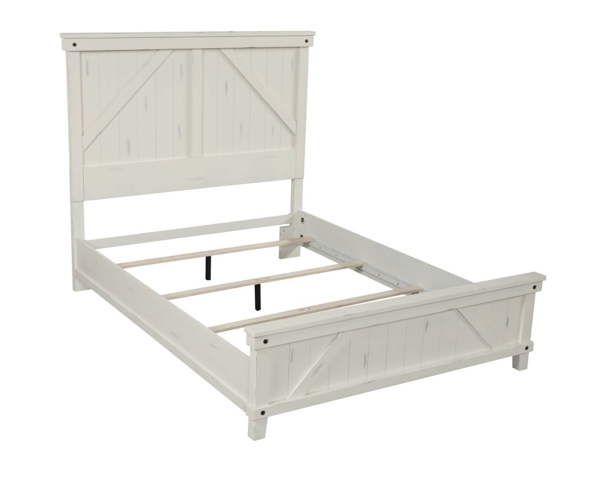 King Solid Wood Industrial Farmhouse King Bed Frame - Zenvia - Omega Lifestyles