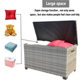 Large Grey Wicker Outdoor Patio Furniture Storage Box - Zenvia - Omega Lifestyles