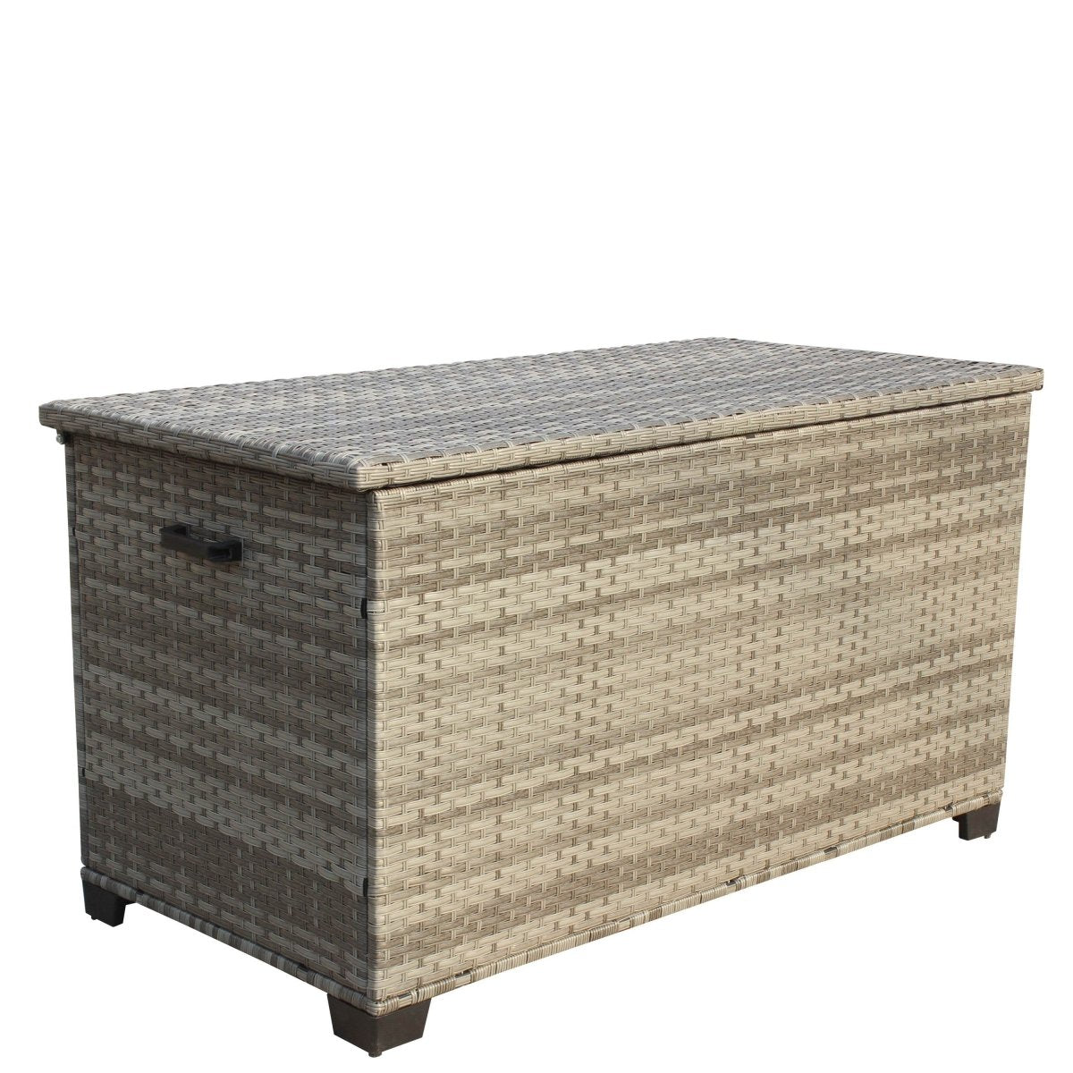 Large Grey Wicker Outdoor Patio Furniture Storage Box - Zenvia - Omega Lifestyles