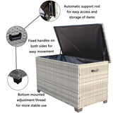 Large Grey Wicker Outdoor Patio Furniture Storage Box - Zenvia - Omega Lifestyles