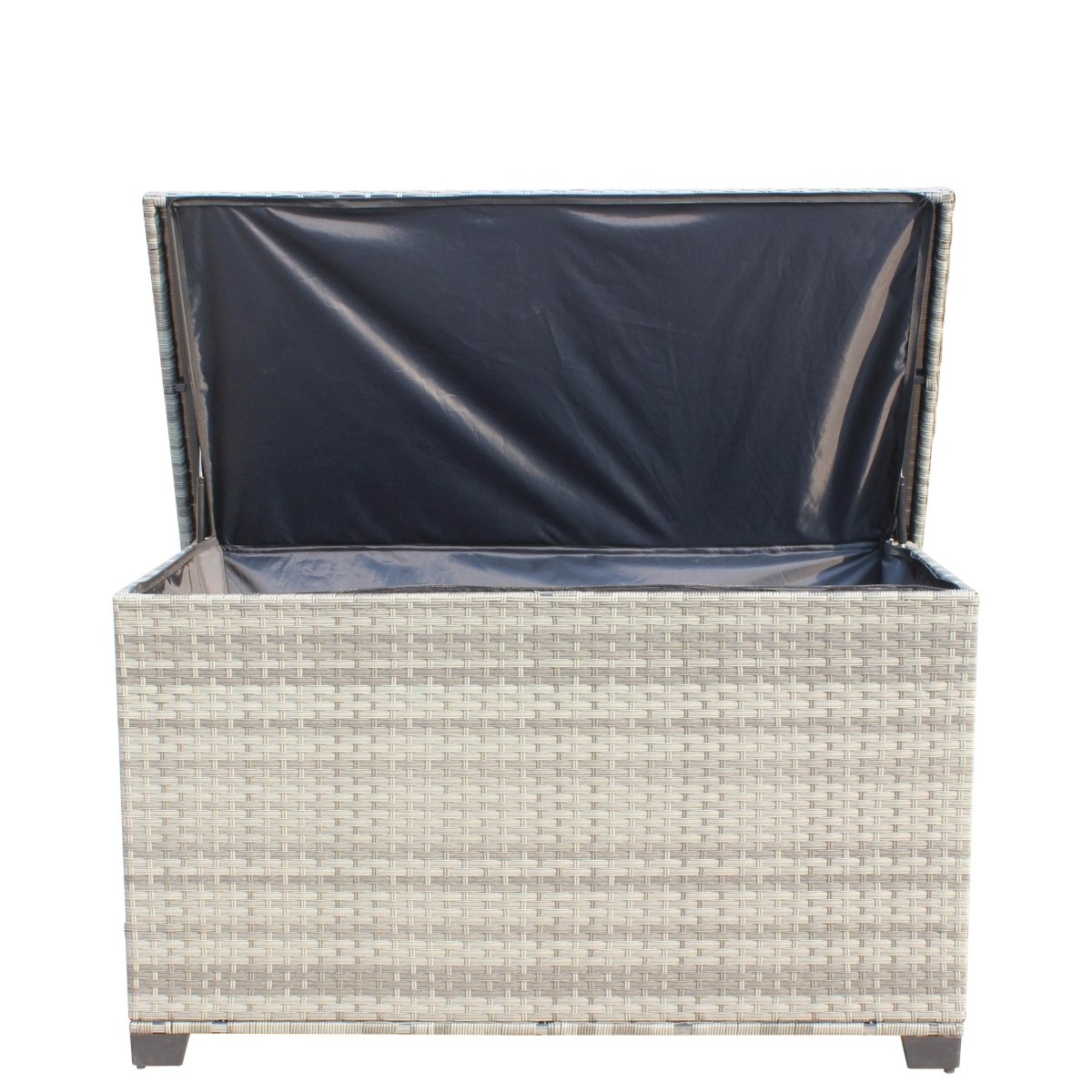 Large Grey Wicker Outdoor Patio Furniture Storage Box - Zenvia - Omega Lifestyles