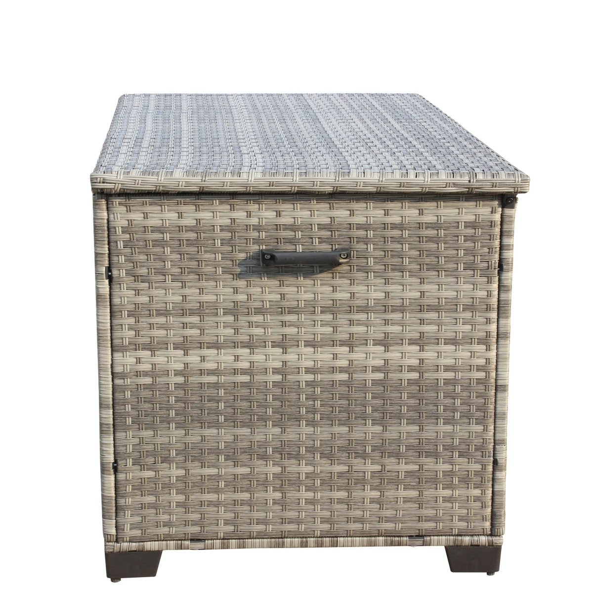 Large Grey Wicker Outdoor Patio Furniture Storage Box - Zenvia - Omega Lifestyles