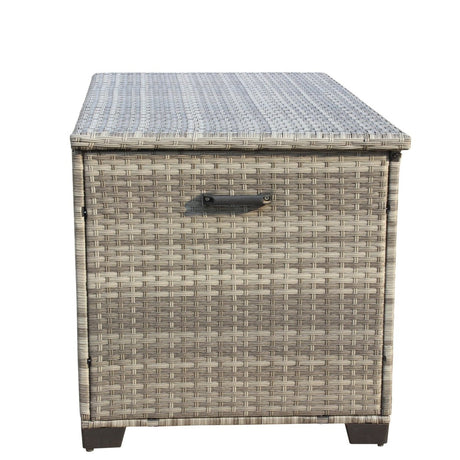 Large Grey Wicker Outdoor Patio Furniture Storage Box - Zenvia - Omega Lifestyles