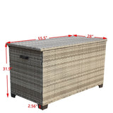 Large Grey Wicker Outdoor Patio Furniture Storage Box - Zenvia - Omega Lifestyles