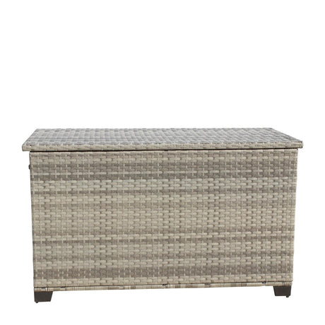 Large Grey Wicker Outdoor Patio Furniture Storage Box - Zenvia - Omega Lifestyles